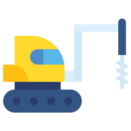 excavator flat icon