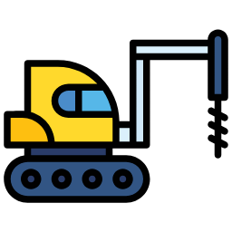 excavator lineal color icon
