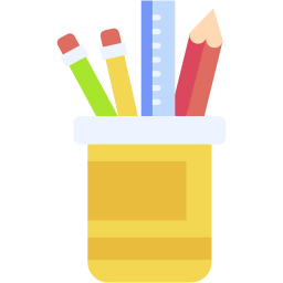 pencil holder flat icon