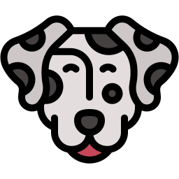 dog face lineal color icon