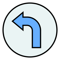 turn left lineal-color icon