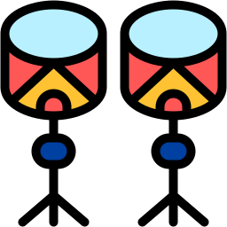 conga drums lineal color icon