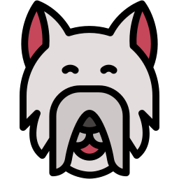 scottie dog lineal color icon