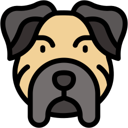 bulldog lineal color icon