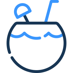coconut drink two-color icon