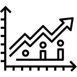 grafico di crescita linea icona