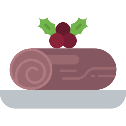 yule log flat icon