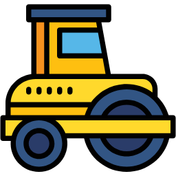 road roller lineal-color icon