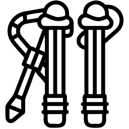 trekking poles line icon