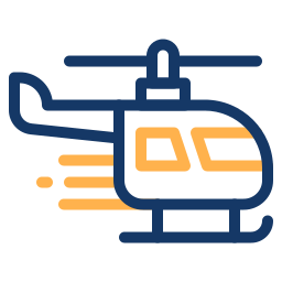helicóptero dos colores icono