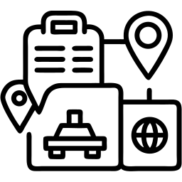trip planner line icon