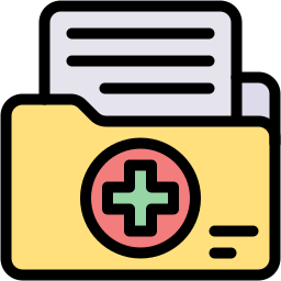 medical records lineal color icon