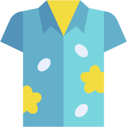 camicia hawaiana piatto icona