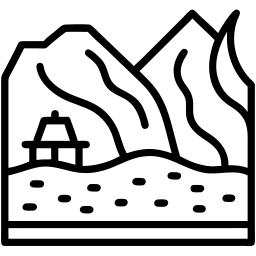 mountains line icon