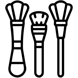 makeup brushes line icon