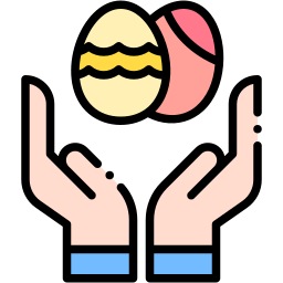 easter eggs lineal color icon