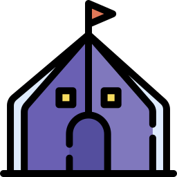 tent lineal-color icon