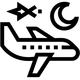 night flight 线条 图标
