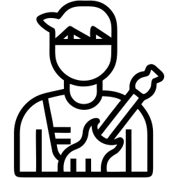 guitarist line icon