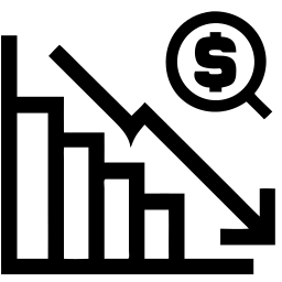 recesión económica line icono