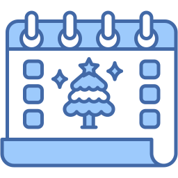christmas calendar two color icon