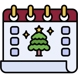 christmas calendar lineal color icon