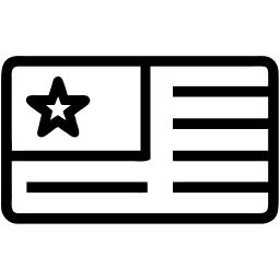 american flag line icon
