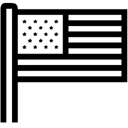 american flag line icon
