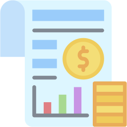 Informe financiero plano icono