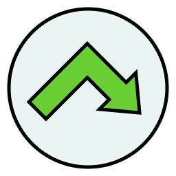 turn left lineal-color icon