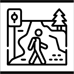 hiking line icon
