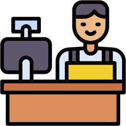 cashier lineal color icon