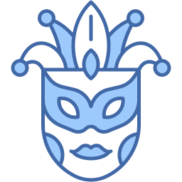 carnival mask two color icon