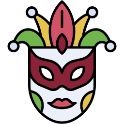 carnival mask lineal color icon
