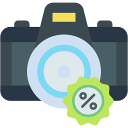 camera sale flat icon