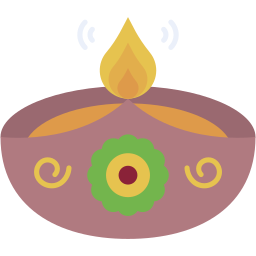 diya lamp flat icon