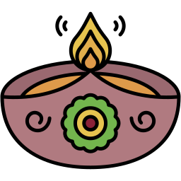 diya lamp lineal color icon