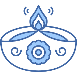 diya lamp two color icon