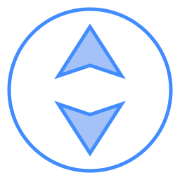 Pfeil nach oben/nach unten zwei farben Icon