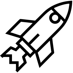 rocket line icon