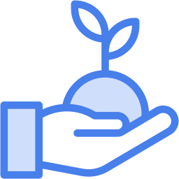 hand holding seedling two-color icon