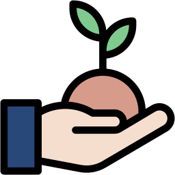hand holding seedling lineal-color icon