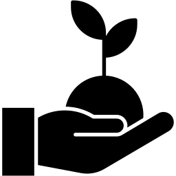Hand hält Sämling gefüllt Icon