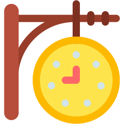 станционные часы flat иконка