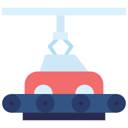 assembly line flat icon