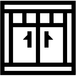 double doors line icon