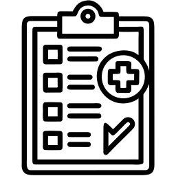 lista di controllo medica linea icona