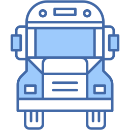 school bus two-color icon