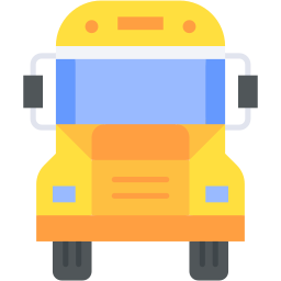 Schulbus flach Icon