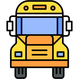 Schulbus lineal farbe Icon